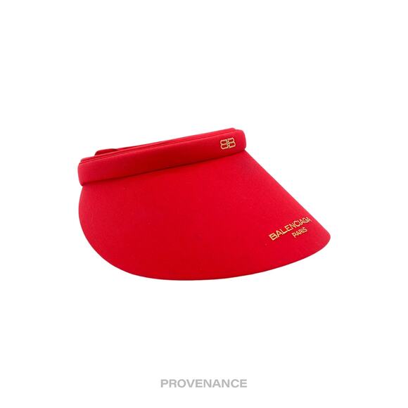 🔴 Balenciaga BB Logo Embroidered Visor - Red - Picture 3 of 6